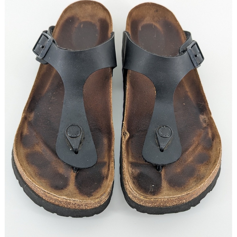 Birkenstock Gizeh Black Birko-Flor Thong Sandals Women 38 L7 M5 Made in Germany